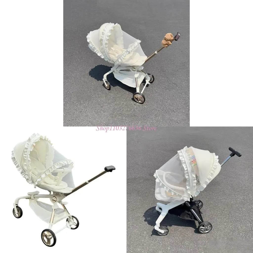 R6FD Copertura completa Fly Net per passeggini Design in pizzo Easy Installazione in tessuto poliestere Pram Pram Manica