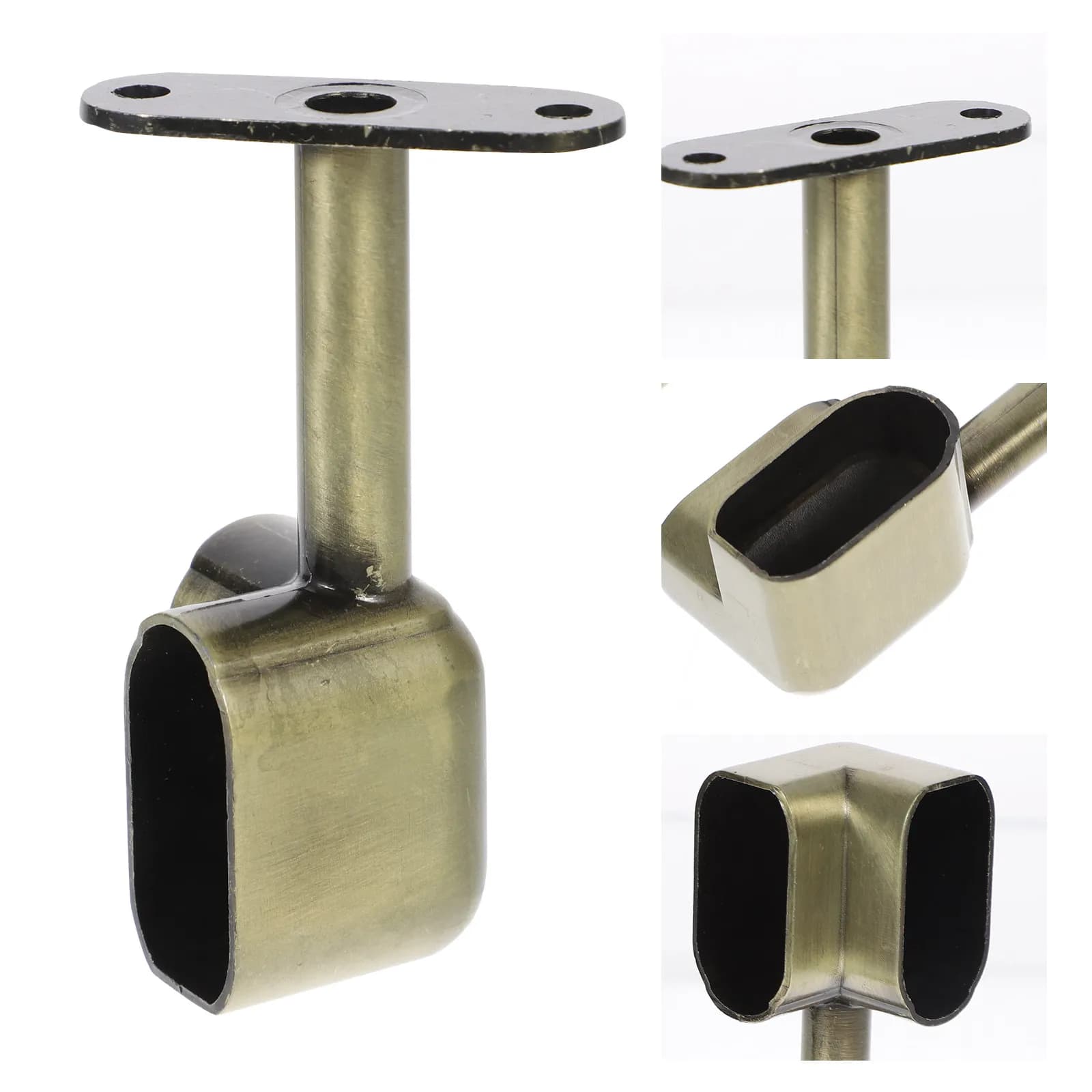 2 Pezzi Supporto per Asta Armadio Rinforzato Anti-usura, Supporto per Asta Guardaroba, Appendiabiti per Asta Tenda, Asta per Tenda Doccia