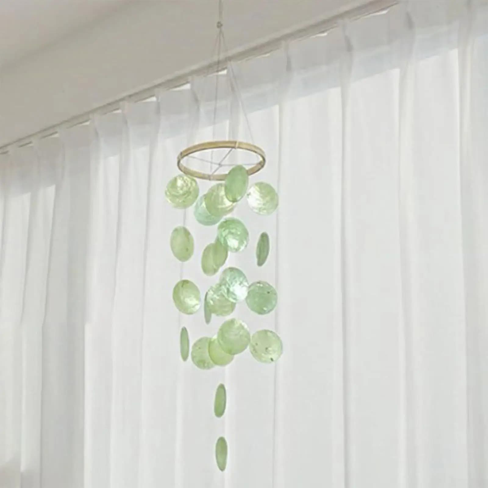 Shell Wind Chime Garden Hanging Ornament Shell Wind Chimes Coastal Windchime Decoration Hangable Ornament Garden Decor