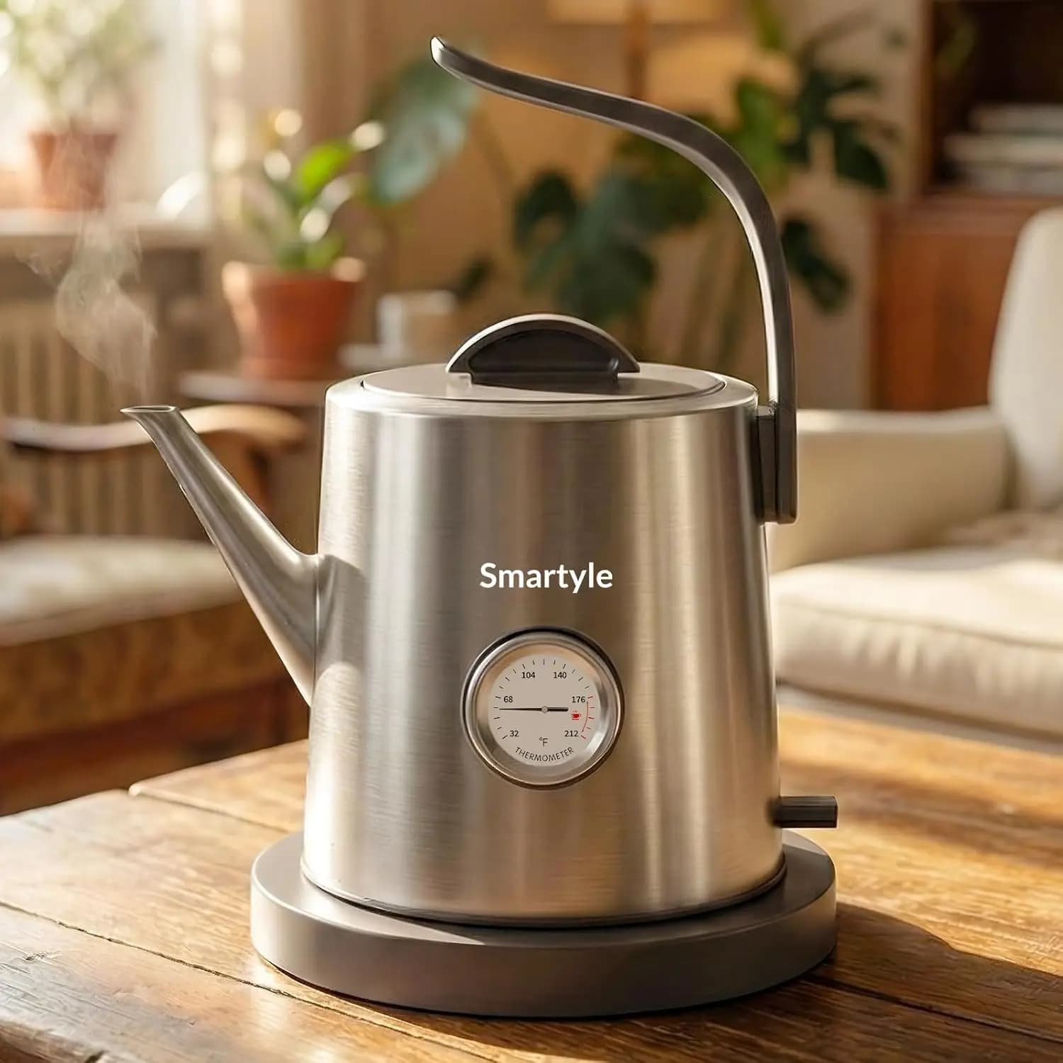 Electric kettle with thermometer, 1,0L Electric kettle, 304 stainless steel, Automatic shutdown