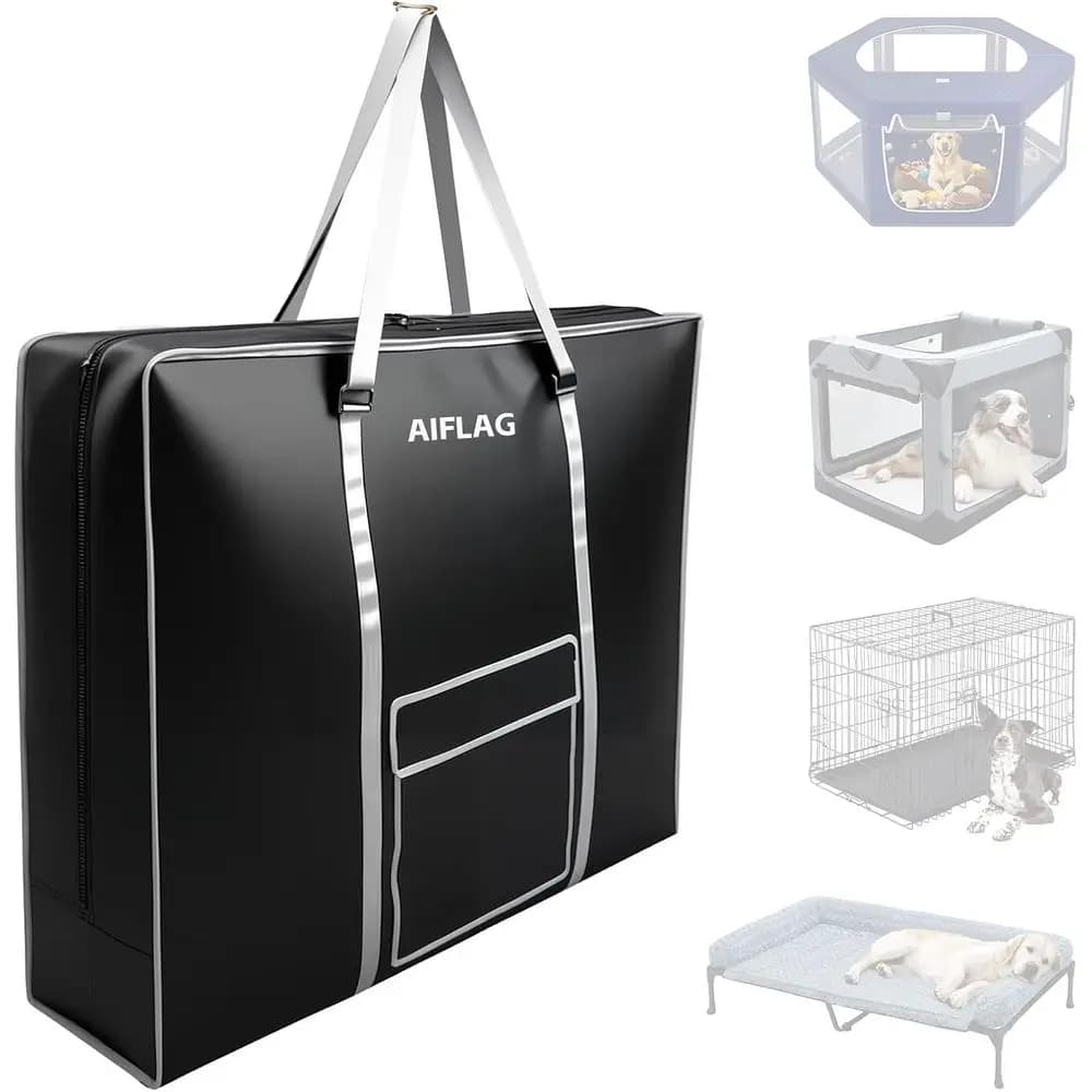 Trasportino Portatile per Animali Domestici, Gabbia Pieghevole, Borsa Portaoggetti e Accessori da Viaggio per Cani e Gatti