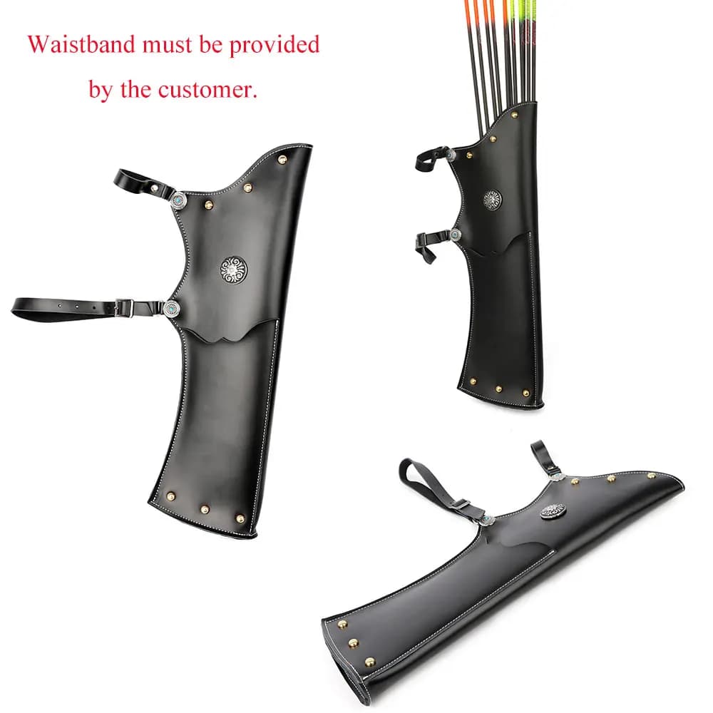 Faretra per frecce in stile Ming Archchery Pelle bovina di seconda strato può contenere 18 frecce Accessorio per tiro da caccia con arco ricurvo durevole
