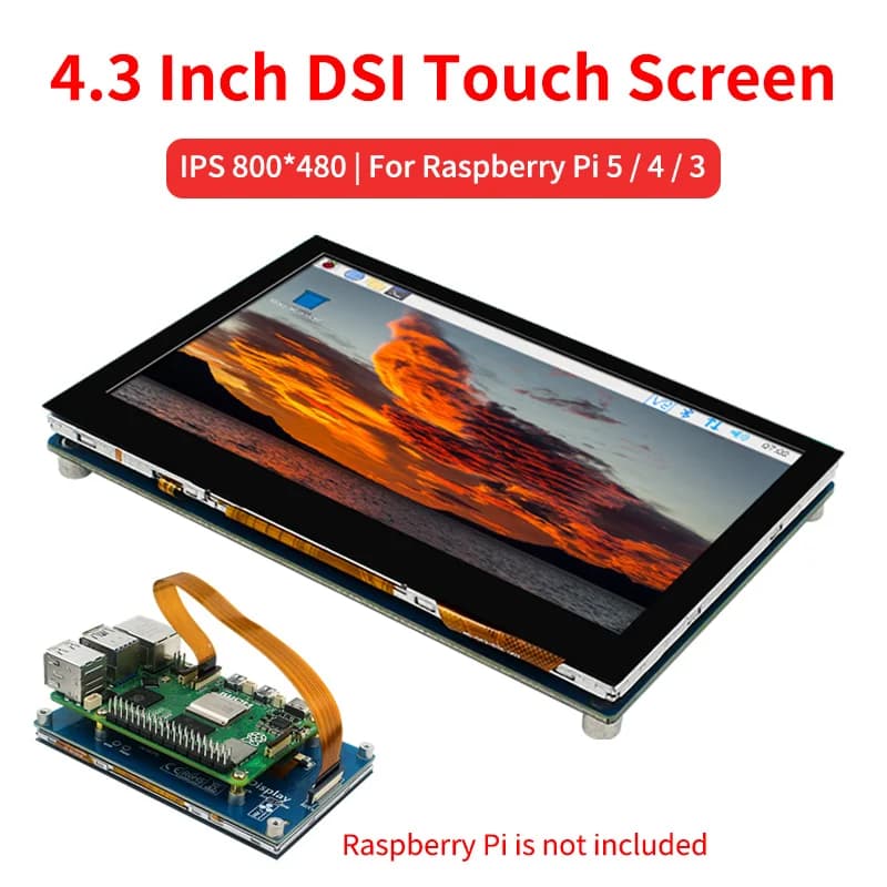 Touch screen DSI da 4,3 pollici per Raspberry Pi 5 4B 3B+ 3B Display IPS touch capacitivo 800*480 Monitor LCD per RPi 5 4B 3B+ 3B