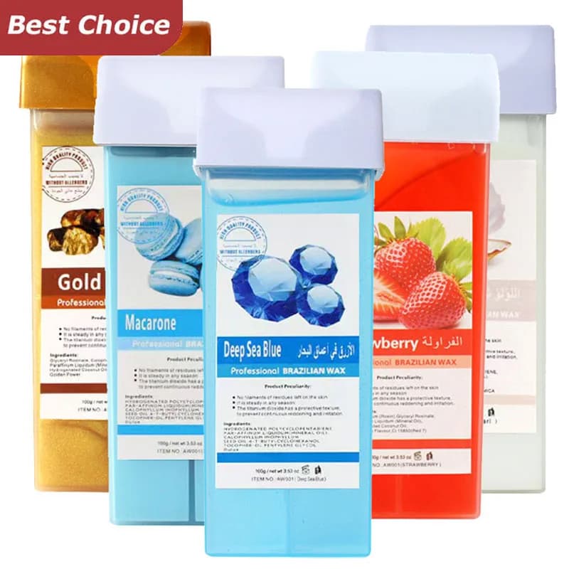 Kit di ricarica per rullo di cera per depilazione Il tubo di cera per depilazione del volume riscalda la crema per la depilazione delle mani delle arti del corpo intero