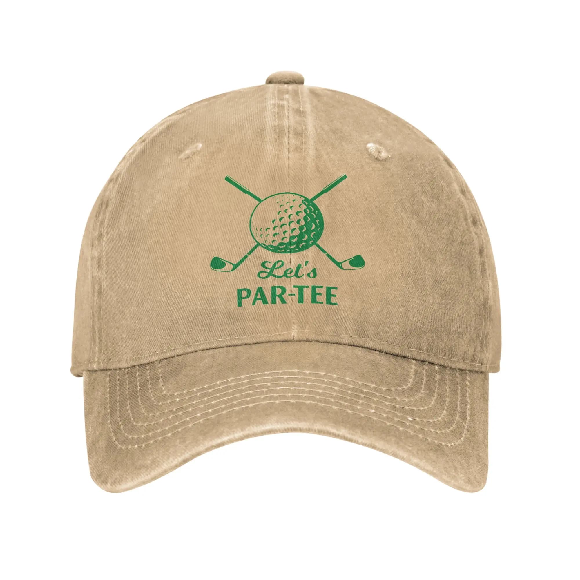 Cappellino da Baseball Let'S Par Tee_ per Golf e Sport all'Aperto, Cappello Hip Hop Lavato Unisex, Classico Personalizzabile DIY con Chiusura Snapback
