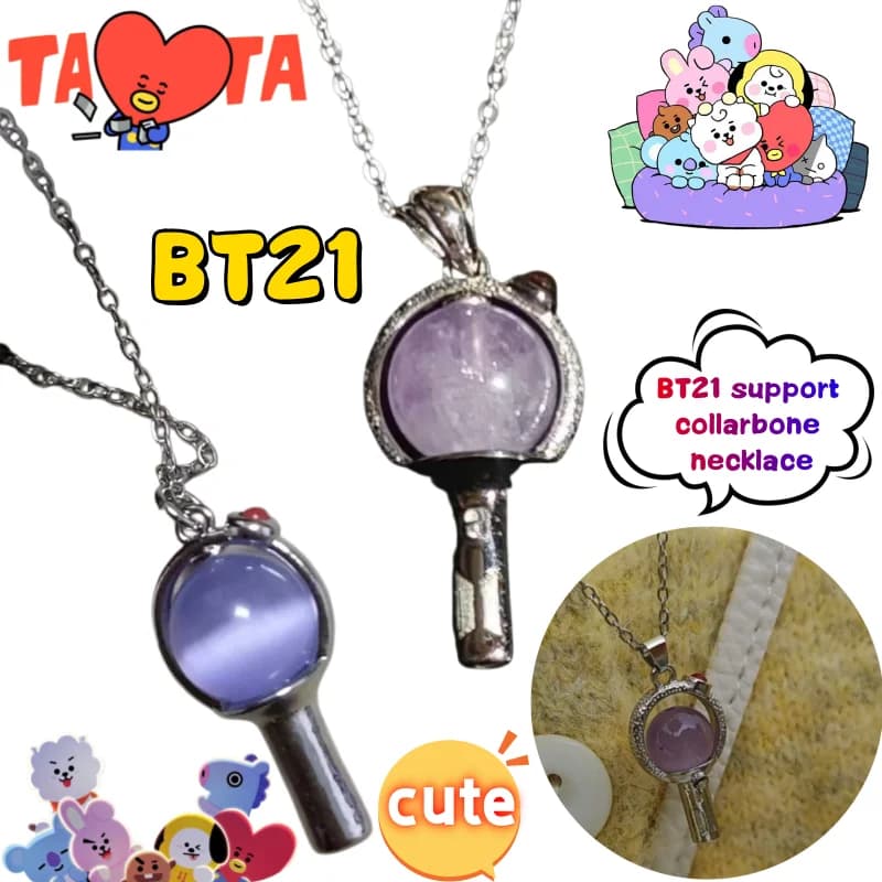 Nuova collana BT21, accessorio 2D creativo e di alta qualità, semplice e versatile, catena per clavicola per uomo e donna