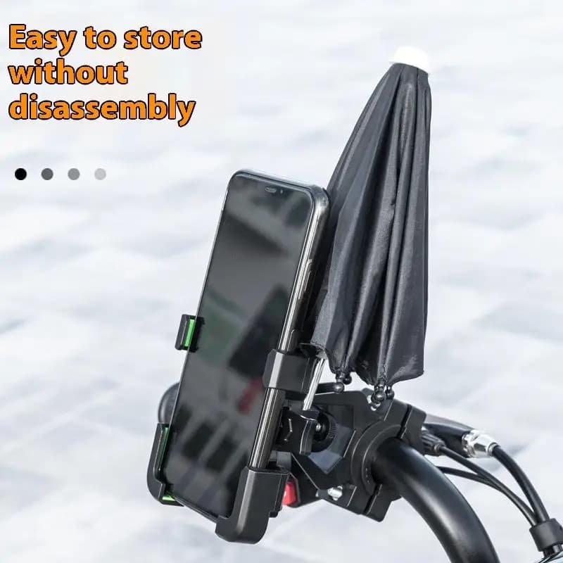 Supporto per telefono cellulare per moto Supporto per ombrellone antipioggia per bicicletta Supporto per manubrio con clip per telefono per scooter da esterno