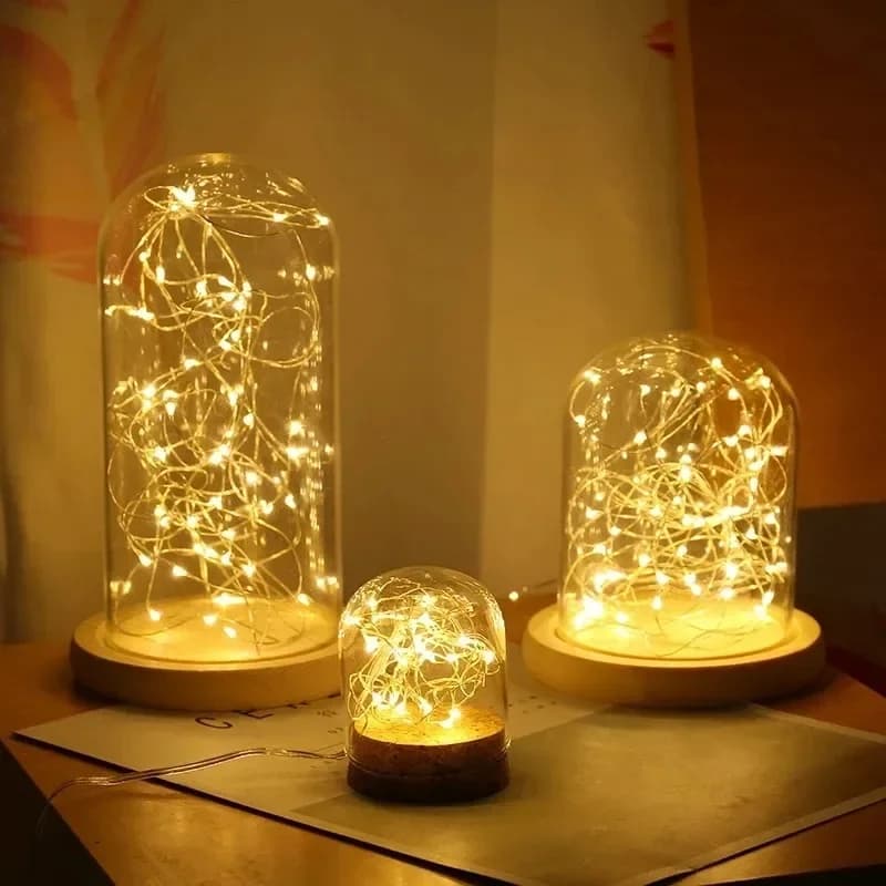 1/2/3/5/10/30M USB/Batteria Fata Stringa di luce Led Filo di rame Luce della stringa alimentata per la camera da letto Giardino Decorazione della festa di Natale