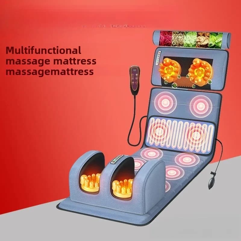 Multifunction Shoulder Neck Massager Full Body Massage Mattress Heat Therapy Lumbar Airbag Home Use Massage Blanket Massager