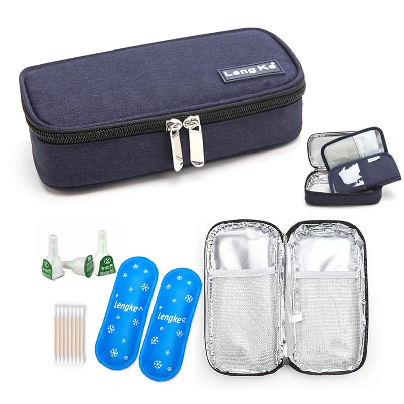 Borsa per celle frigorifere glitterata per insulina in tessuto Oxford portatile kit di pronto soccorso borsa per penna termica tascabile da viaggio per medicinali confezione per congelatore per farmaci