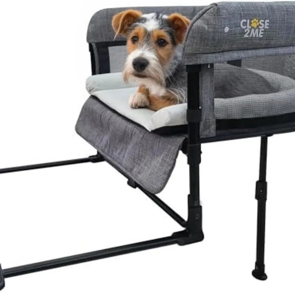 Cuccia rialzata con sponde, Culla da comodino Close2Me per gatti e cani