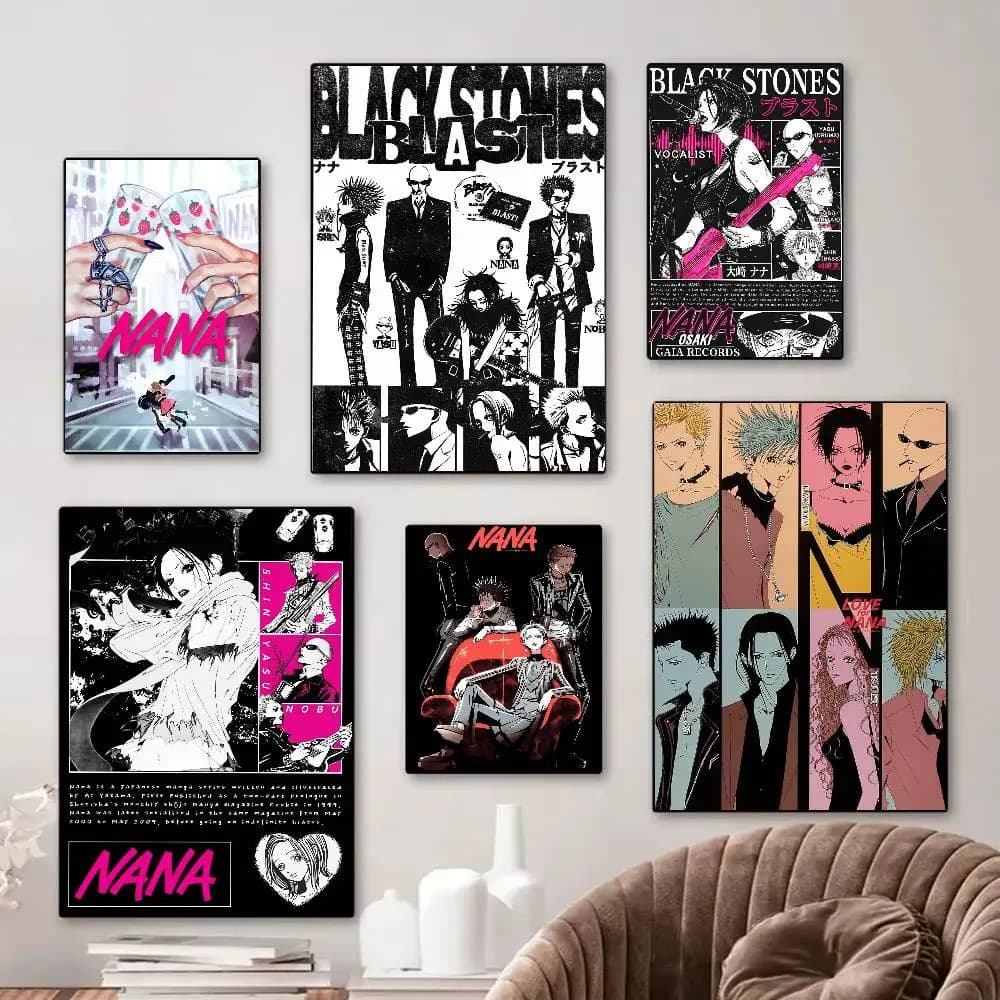Anime N-NANA Shoujo Manga P Classic Vintage Poster di qualità HD, poster retrò per la decorazione della parete della casa