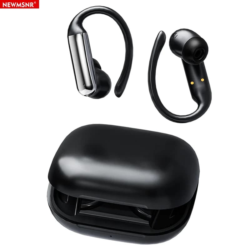 Auricolari con clip per l'orecchio Suono surround Cuffie wireless Bluetooth 5.4 Cuffie da gioco sportive con riduzione del rumore con auricolari con microfono HD