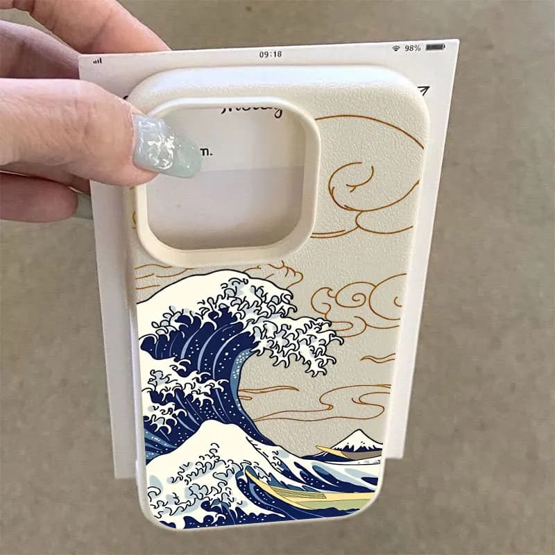 Fashion Japan The Great Wave Of Kanagawa Phone Case For iPhone 17 16 15 14 13 12 11 Pro Max 16 15 14 Plus Silicone Matte Cover