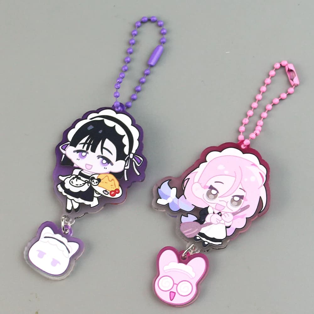 Anime Alien Stage Chain for Pants Keychain Cartoon MIZI&SUA Pendant Acrylic Key Chain Backpack Bag Keychain Birthday Gift
