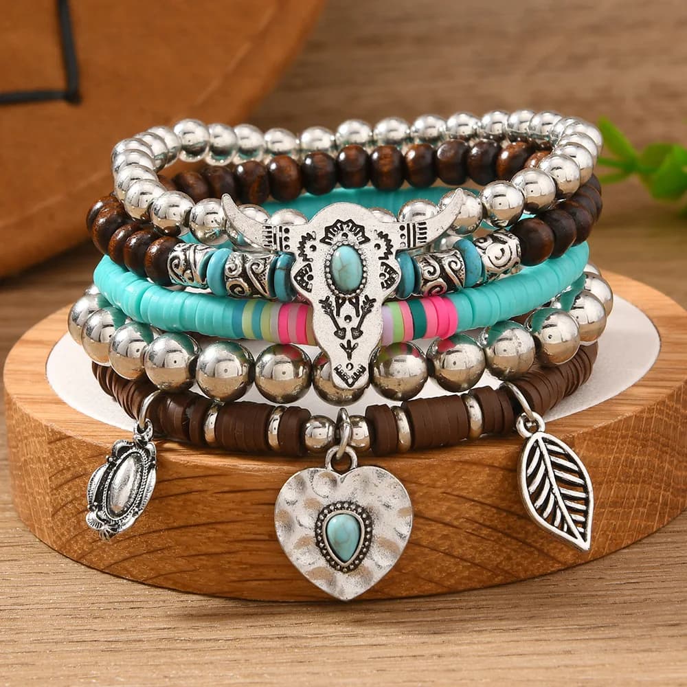 2025 Western Country Hat Animal Head Leaf Women Charm Bracelets Women Leather Bracelets Men Bangle Wholesale Jewelry Gift