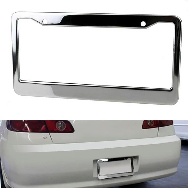 Tappo a vite per coperchio etichetta auto in metallo argento con telaio targa americana universale in acciaio inossidabile 1pc