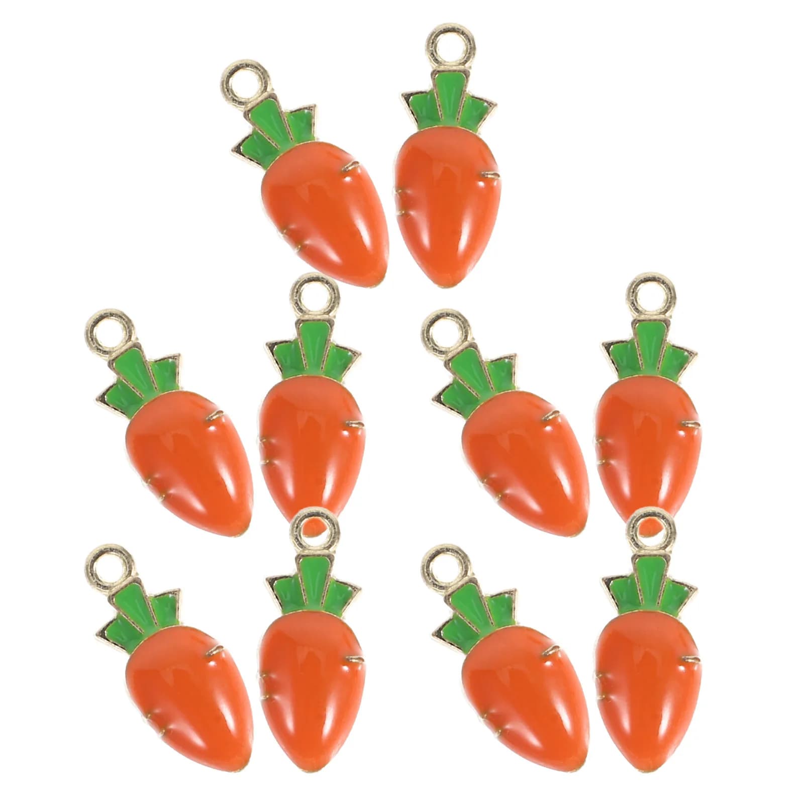 10 Pezzi Ciondoli Portachiavi a Forma di Carota in Lega, Piccoli Ornamenti Leggeri a Forma di Carota per Bracciali, Collane e Borse
