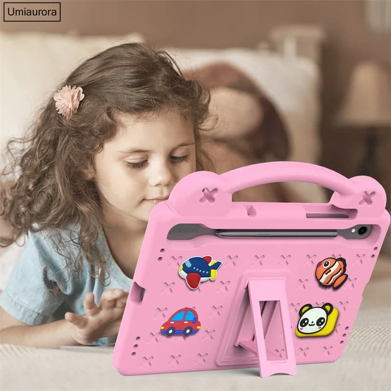 Custodia per Tablet in EVA Antiurto con Supporto per Bambini, Compatibile con Samsung Tab S10 Lite 10.9" S7+ S8+ S9 FE+ Plus 12.4 pollici SM-X620 X820 X520 X400