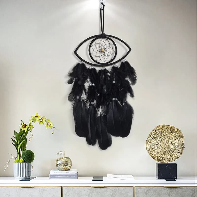 Bohemian Eyes Feathers Dream Catcher Hangings Large Wall Pendants Home Decorations Wind Chimes For Girls Holiday Party Gifts