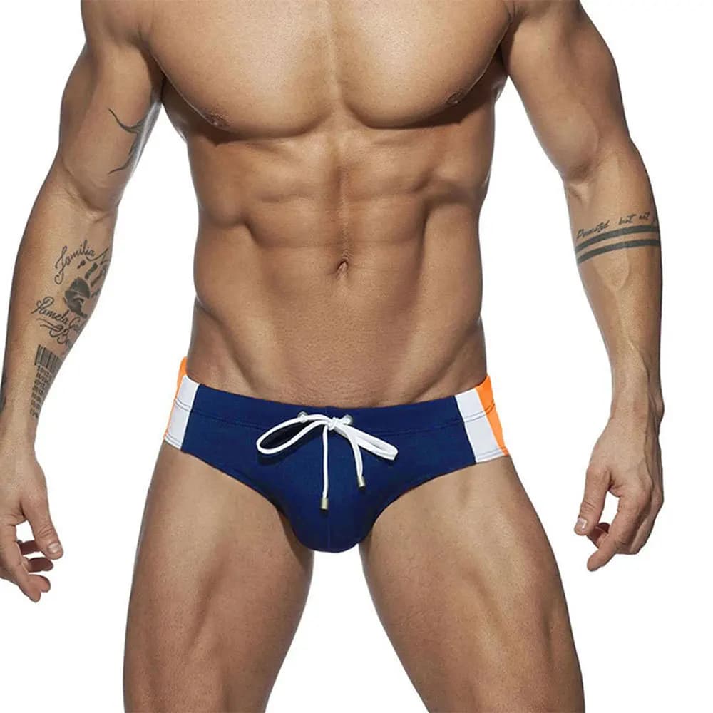 Costumi da bagno da uomo Splicing slip da bagno vita bassa nuoto tronco corto Sport pantaloni da spiaggia costume da bagno Bikini maschile vestito Sexy surf