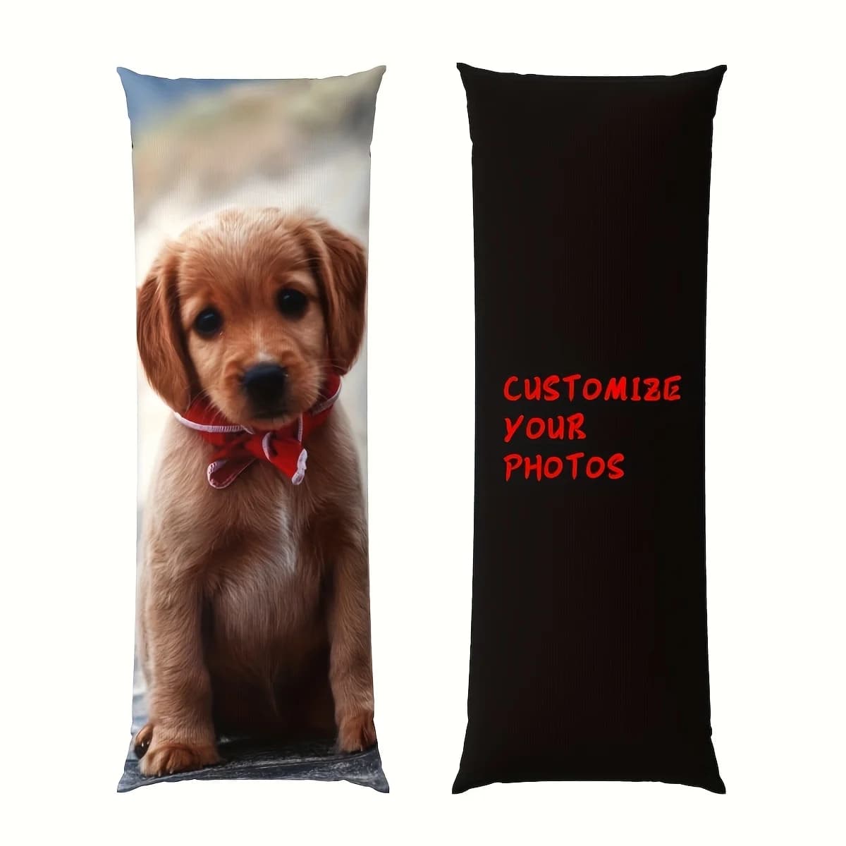 1 custom photo cushion, with front-back print and zippered cover to load photos, washable in the washing machine.