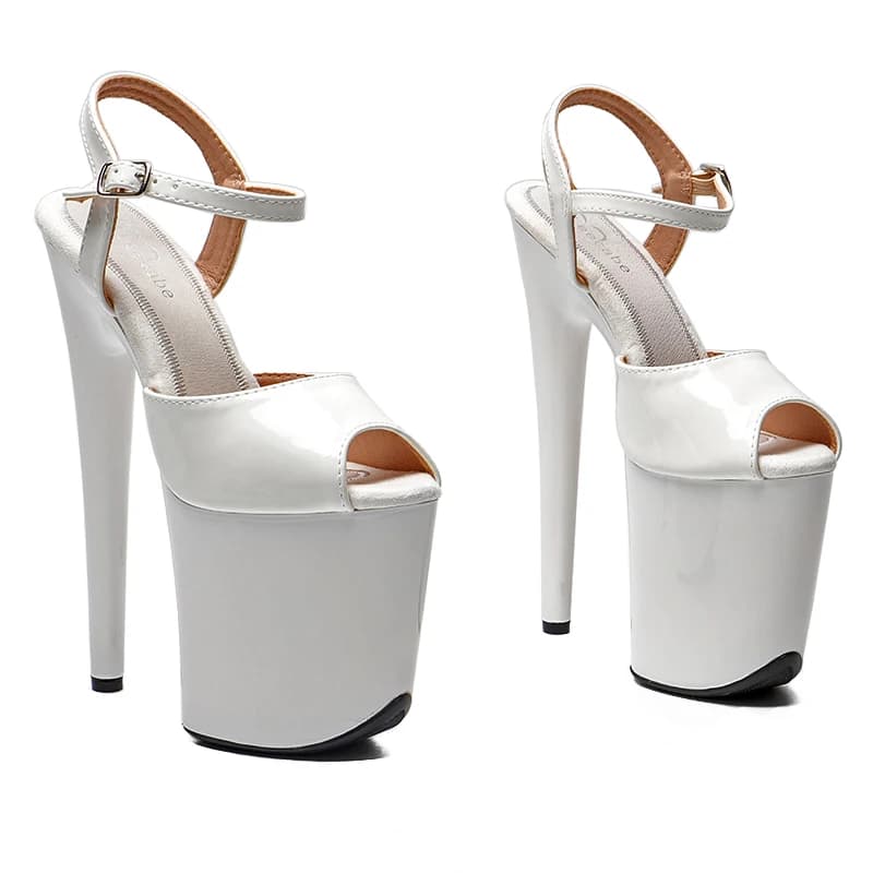 Leecabe 20cm/8inches Patente PU Upper Trend Fashion Platform High Heel Sandals Sexy Stripper Heel Pole Dance Shoes