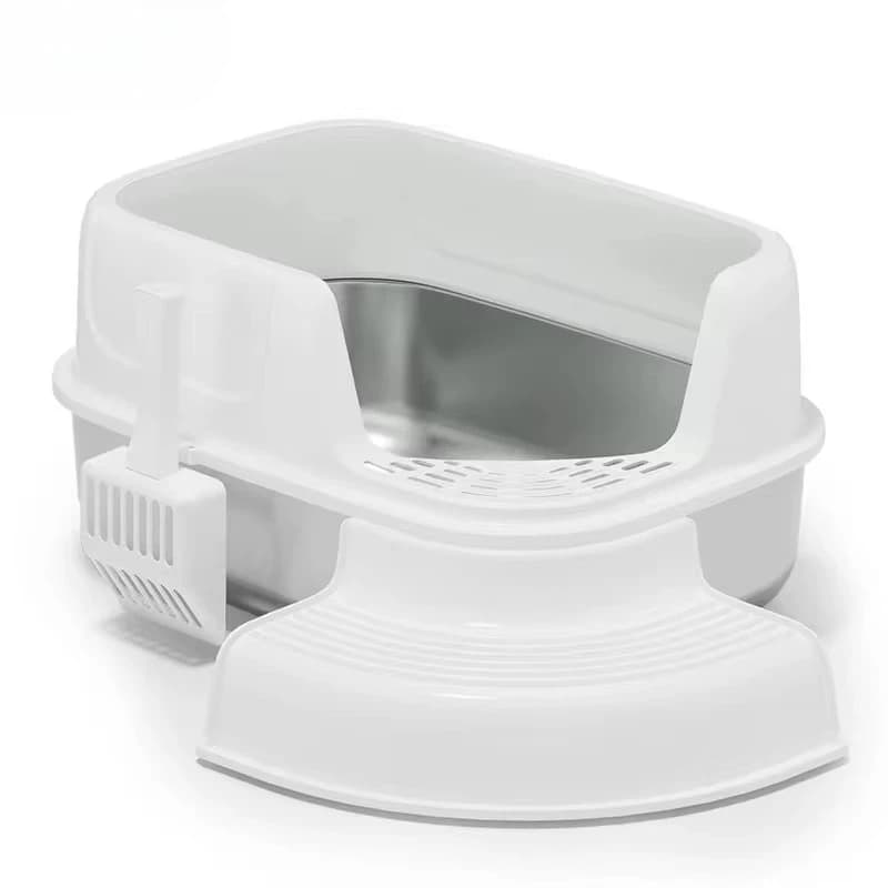 Lettiera per Gatti Moderna &c con Parte Superiore Aperta, Grande Contenitore in Plastica con Controllo degli Odori, Ecologica e Facile da Pulire