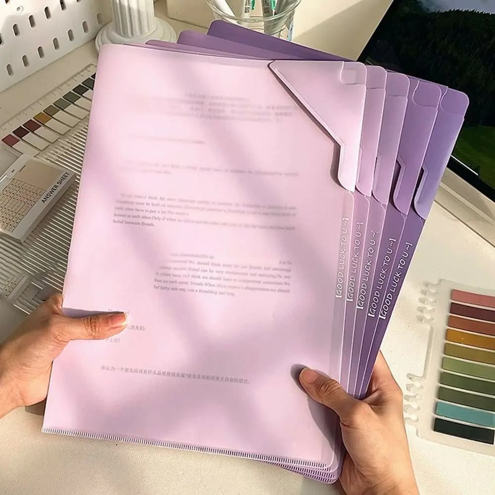 5Pcs/Set File Folders Large Capacity File Organizer Waterproof Plastic Document Bag Envelope Folder Sorting Storage Bags