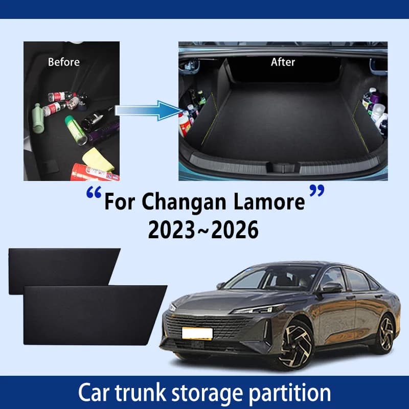 Accessori auto per Changan Lamore 2023 ~ 2026 2025 24 Bagagliaio Partizione di Stoccaggio Multifunzione di Stoccaggio Auto Parti Interni Organizzatore