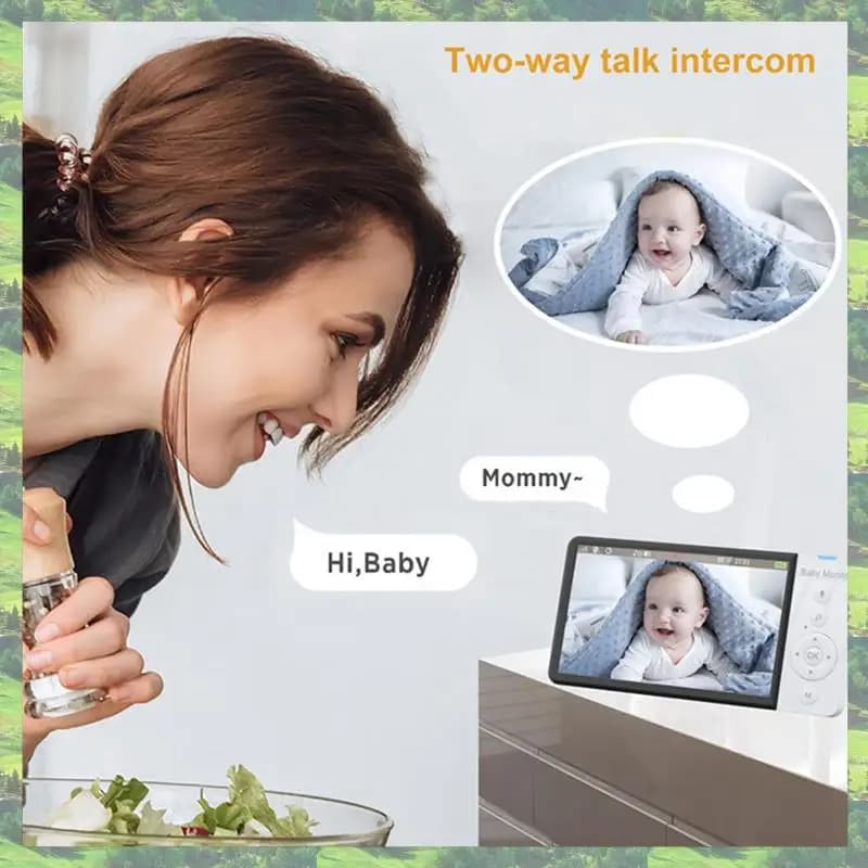 A59Z-Screen Video Baby Monitor 10 Zoom Fotocamera con schermo di visualizzazione della temperatura Smart Home