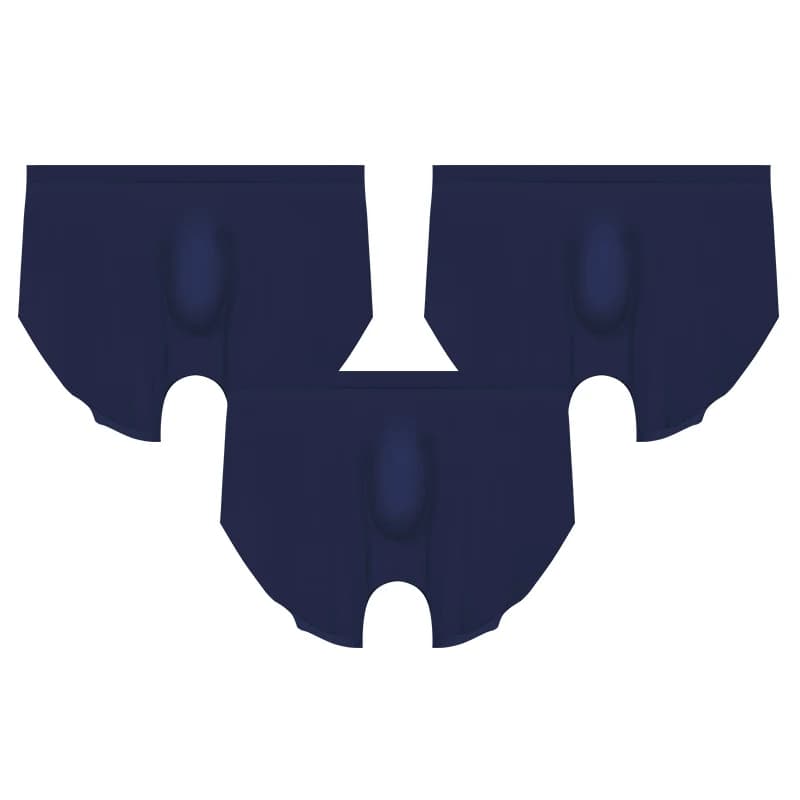 3 pezzi di biancheria intima senza cuciture da uomo in seta di ghiaccio, boxer modellati in 3D, pantaloncini sportivi estesi sottili estivi