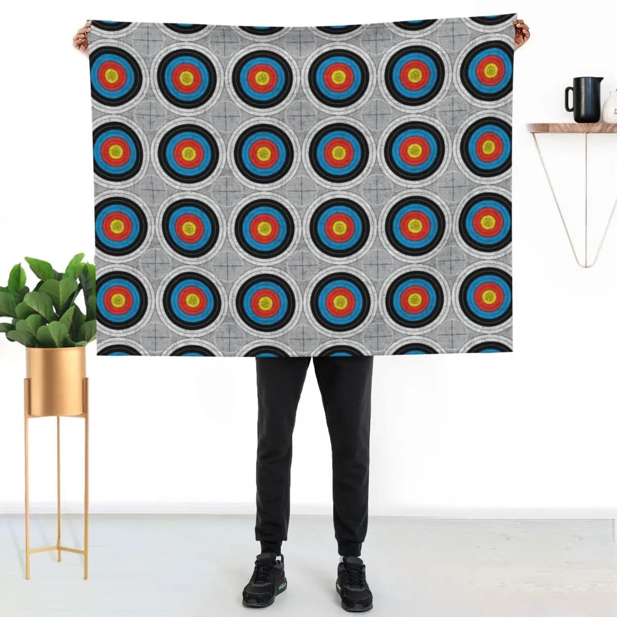 Coperta decorativa Mid Century Modern - Archery Targets Everywhere, coperta accogliente per letto, divano, sedia