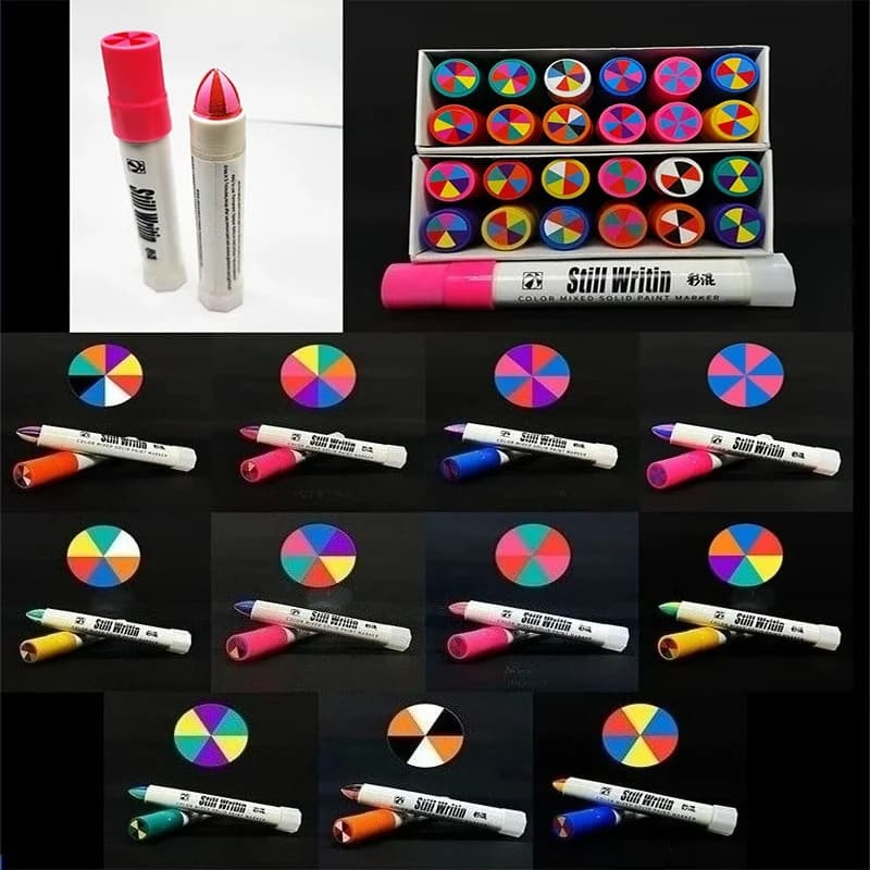 5MM Solid Paint Pen Mixed Rainbow Color Graffiti Marker for DIY Signature Drawing Art Supplies