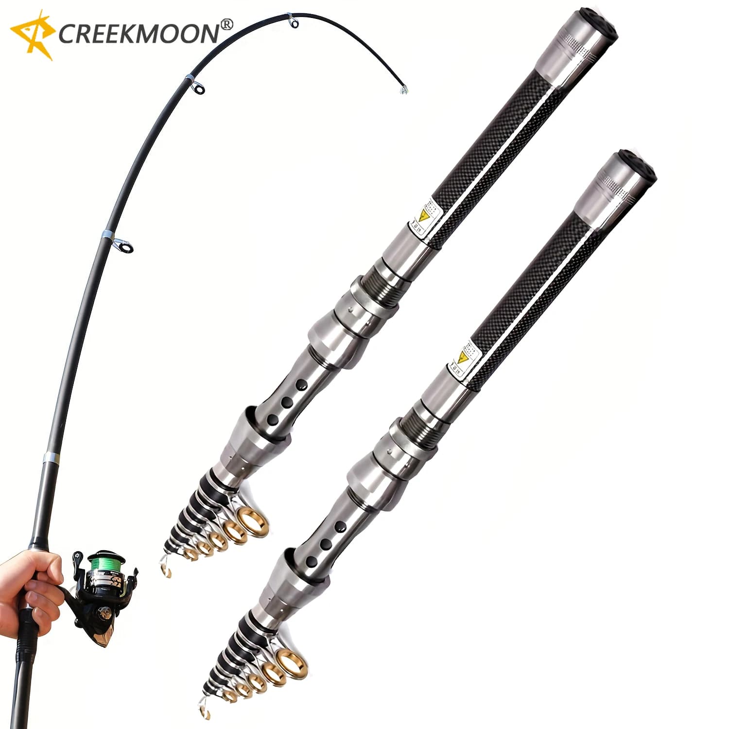 Canna da Pesca Surfcasting per Bass e Carpe 1.5-2.4M in Fibra di Carbonio Ultra Resistente Professionale per Viaggi e Pesca in Mare