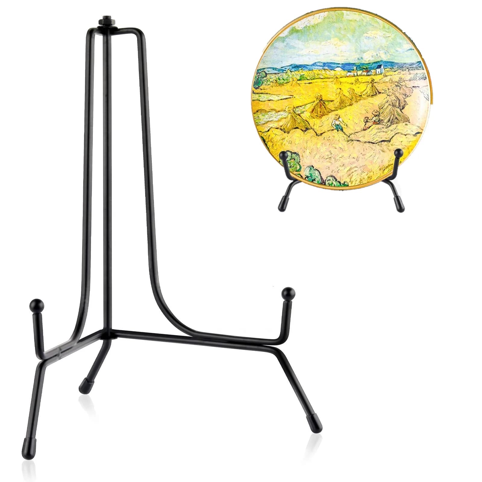 Espositore antiscivolo in lamiera di ferro da 2 pezzi espositore per cavalletto nero supporto per foto Display cornici per foto piatti decorativi
