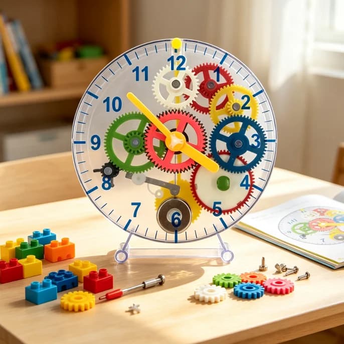 DIY Assembled Clockwork Clock Model Puzzle DIY Toy Clock Mechanical Gear Teaching Clock DIY Electronic Kit