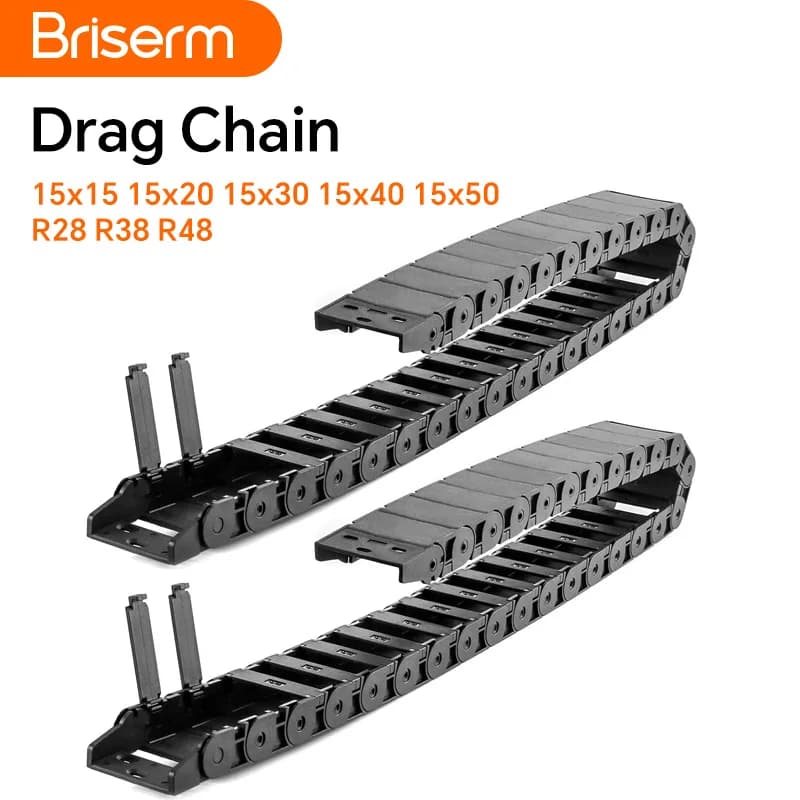 Semi-Closed Cable Chain 15x15 15x20 15x30 15x40 R28 R38 for CNC Machines, 3D Printers and Laser Cutting