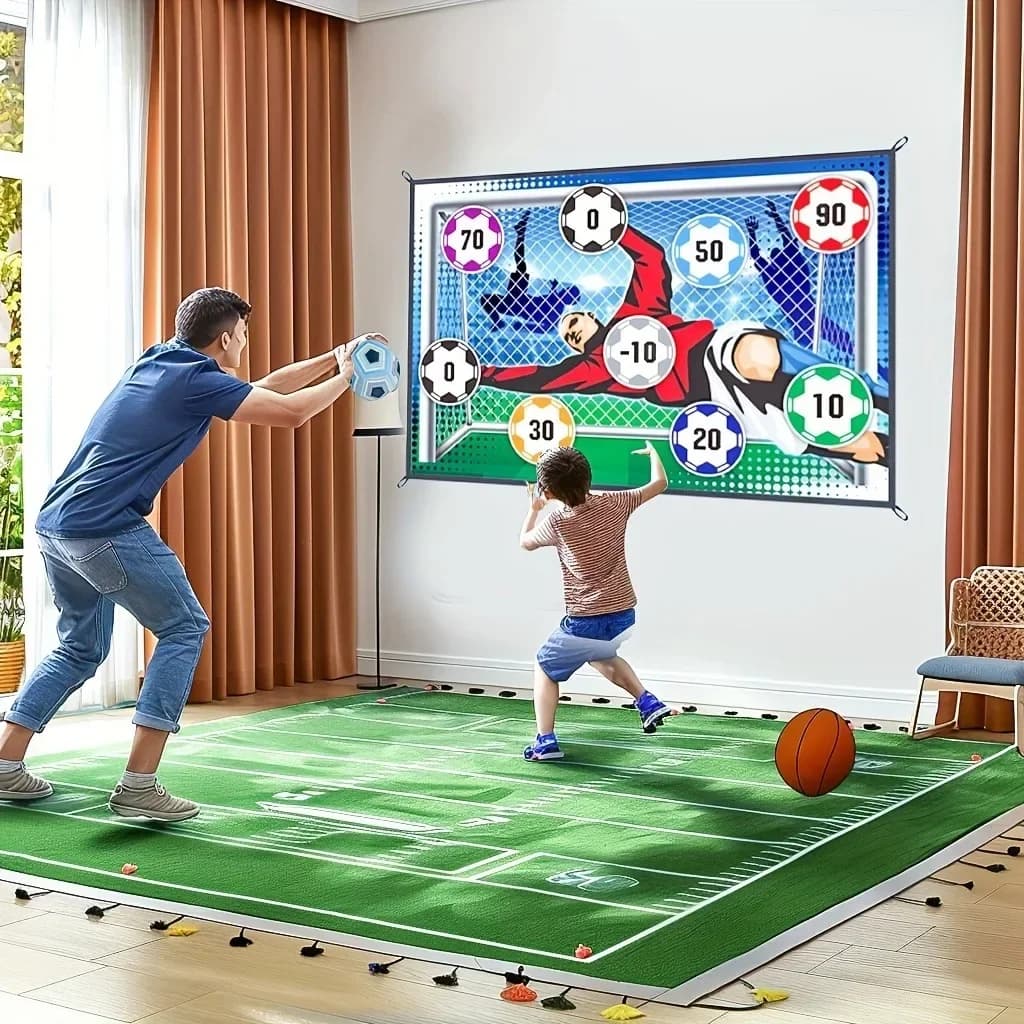 Tappetino da calcio con palline adesive Giocattoli da calcio Tavolo da calcio Regalo Tappeto da allenamento per bambini Regali per giochi di calcio per bambini