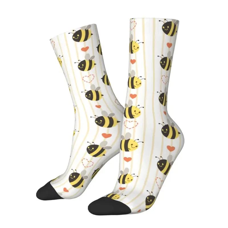 Harajuku personal socks with hearty bees Sports basketball socks printed in 3D hot ladies