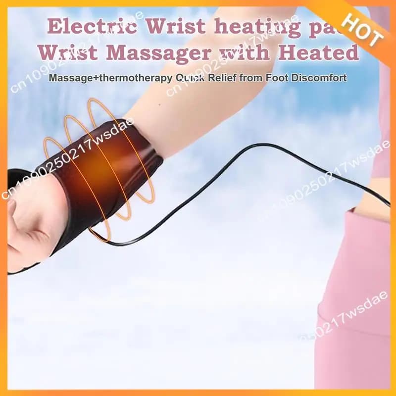 X08A Sport Elettrico Tendine Guaina Polso Brace Riscaldamento Vibrazione Massaggio Cintura di Supporto Per Lesioni Articoliche Polso Termico