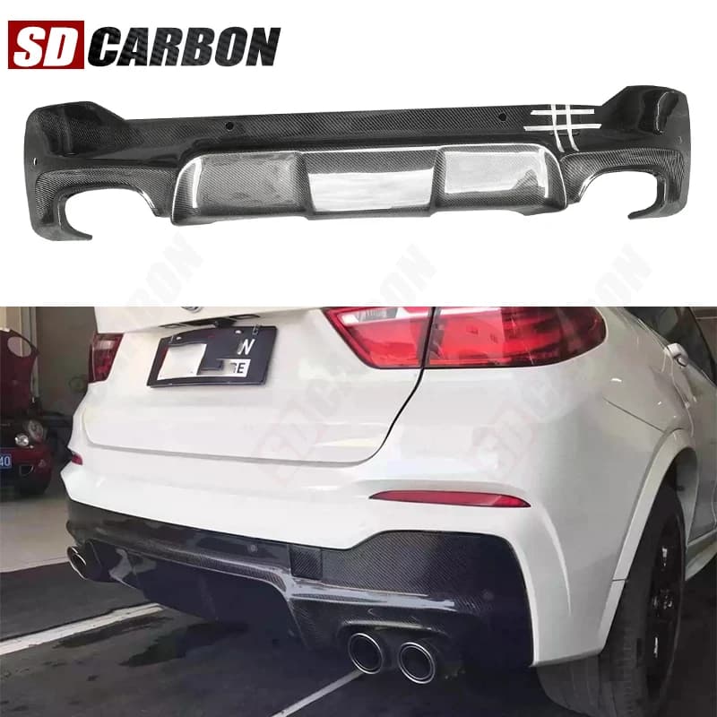 Carbon fiber rear diffuser for BMW Series X4 F26 2014-2018, Splitter Rear, Spoiler, Kit Carrozzeria