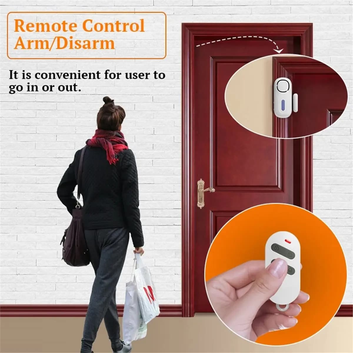 Allarme di Sicurezza Wireless AA25 120DB per Porte/Finestre con Telecomando e Sensore Magnetico PIR