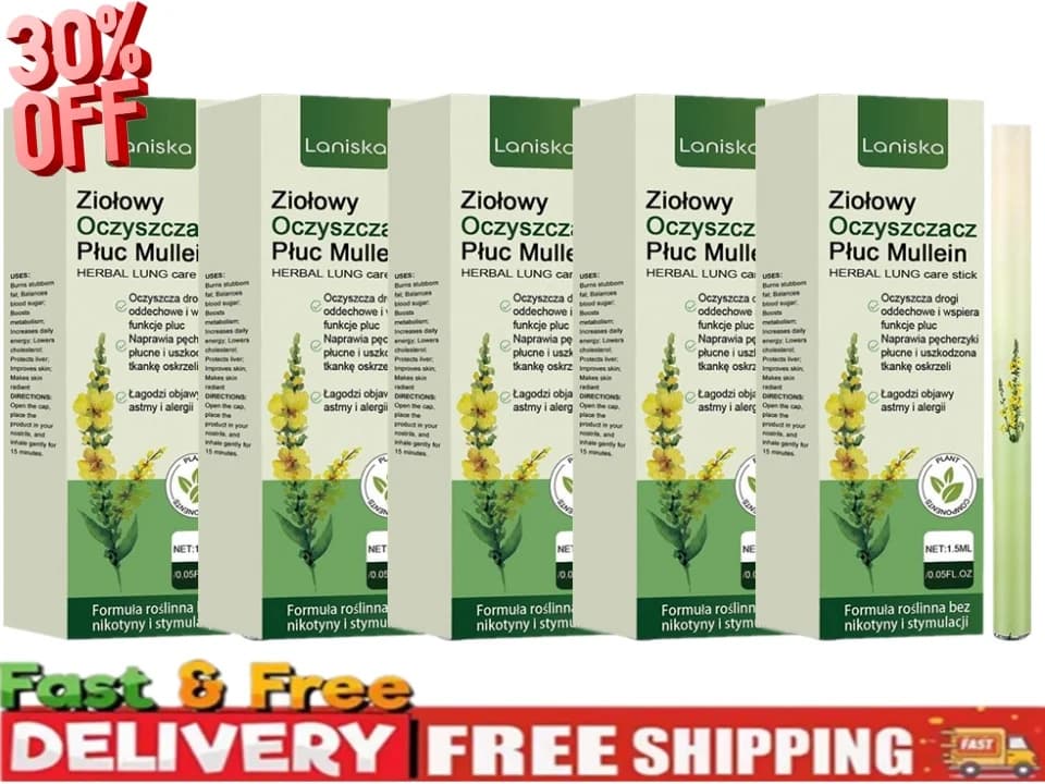 1-10X Mullein Lung Cleanse Pen Lung Health Air Inhaler Breath Care Cleansing Stick Natural Lung Cleansing Aromatherapy Diffuser