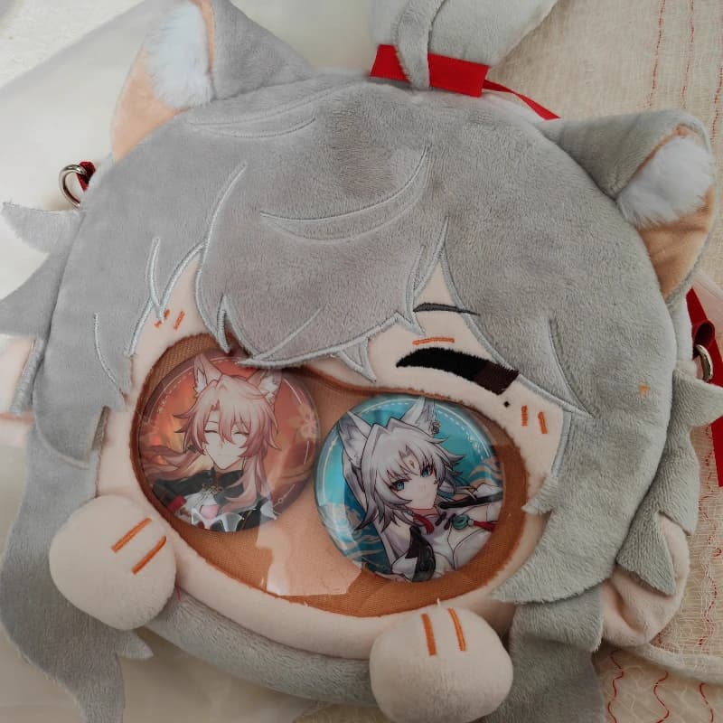 Game Honkai: Star Rail Jing Yuan Kawaii Face Cosplay Lolita Girls Plush Stuffed Itbag Anime Plushies Transparent Backpack Gifts