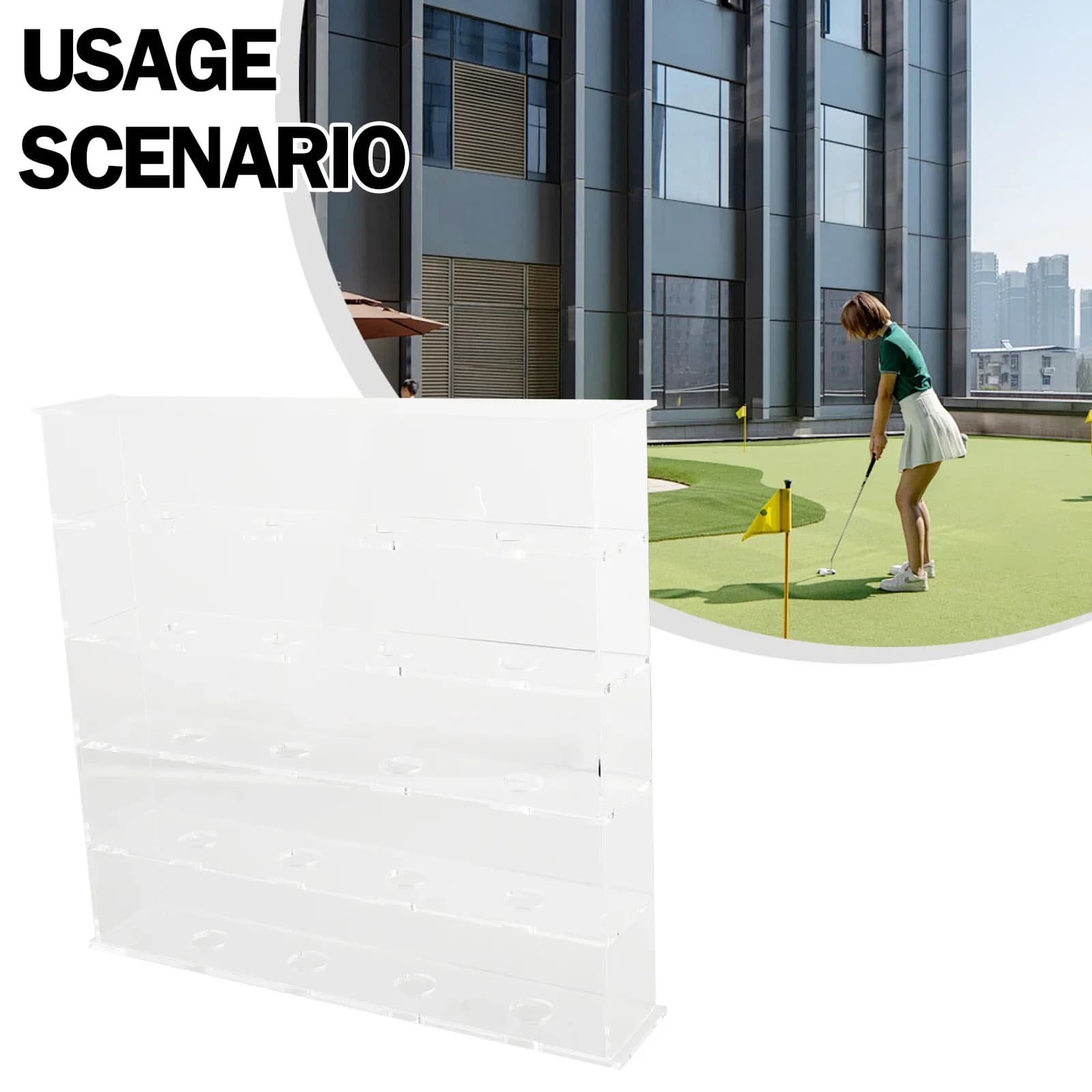 Elegante espositore da parete in acrilico per palline da golf e ping pong trasparente Mantieni la tua collezione ben organizzata