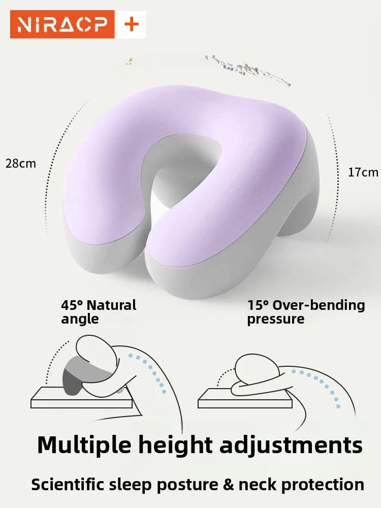 Nila Nap Pillow for Primary School Students Summer Unique Table-Sleeping Pillow Neck Support Memory Foam Filling School Use