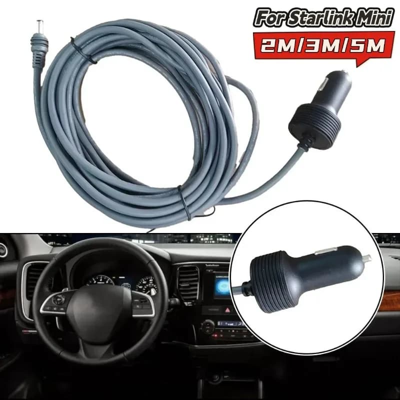 For Starlink Mini Power Cable Car Charger Adapter 12V-24V DC Power Cord 2M/3M/5M DC Power Cable For STARLINK Mini
