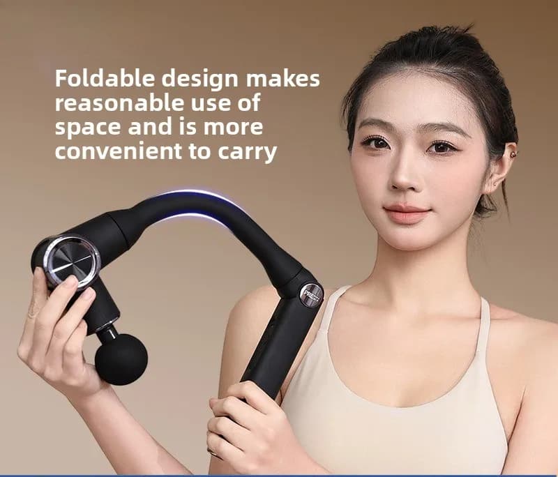 New Folding Elbow Fascia Gun Brushless Motor Silicone Massage Head Relaxation Shoulder and Neck Multi-functional Massage Small