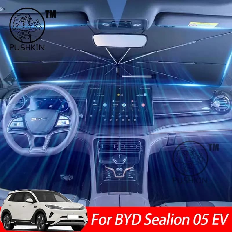Per BYD sigillo 05 EV 2025 Parabrezza per auto ombrellone per parabrezza Protezione solare Isolamento termico Parasole Tenda Scudo